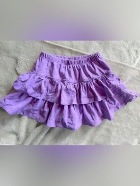 Hanna Andersson Scooter Skirt Tier 100 sz 4 Girl Cotton Lilac Shorts Play Cond